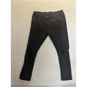 CJ Black Premium Mens Black Skinny Flex Distressed Mid-Rise Jeans 34x30 (8054)